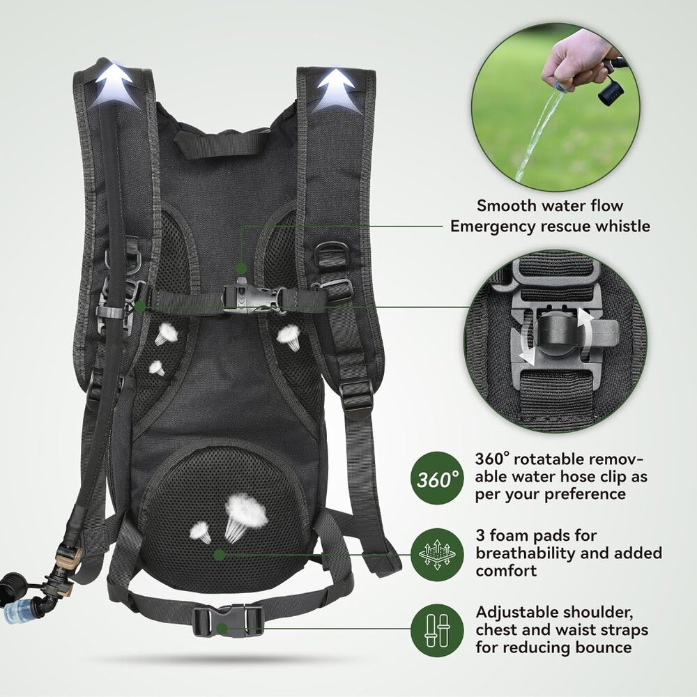 Streamlined Tactical Hydration Backpack With 2 Po… - image 5